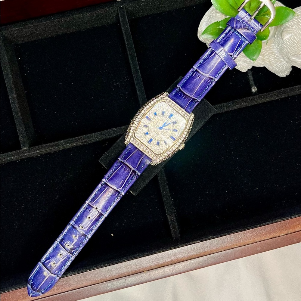 Adrienne Couture Collection Limited Edition Blue Crystal Watch - Swiss Movement
